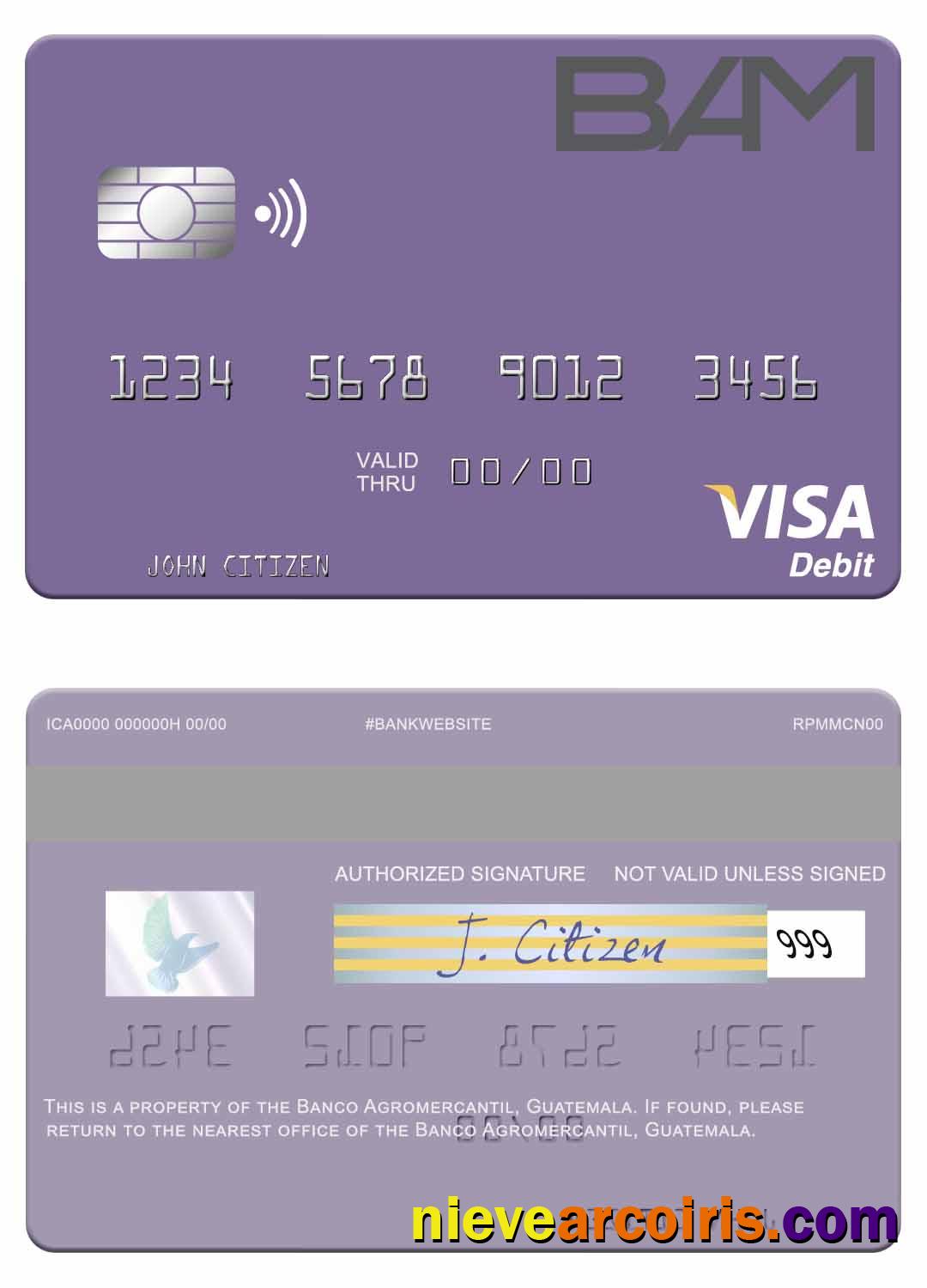 Guatemala Banco Agromercantil visa debit card